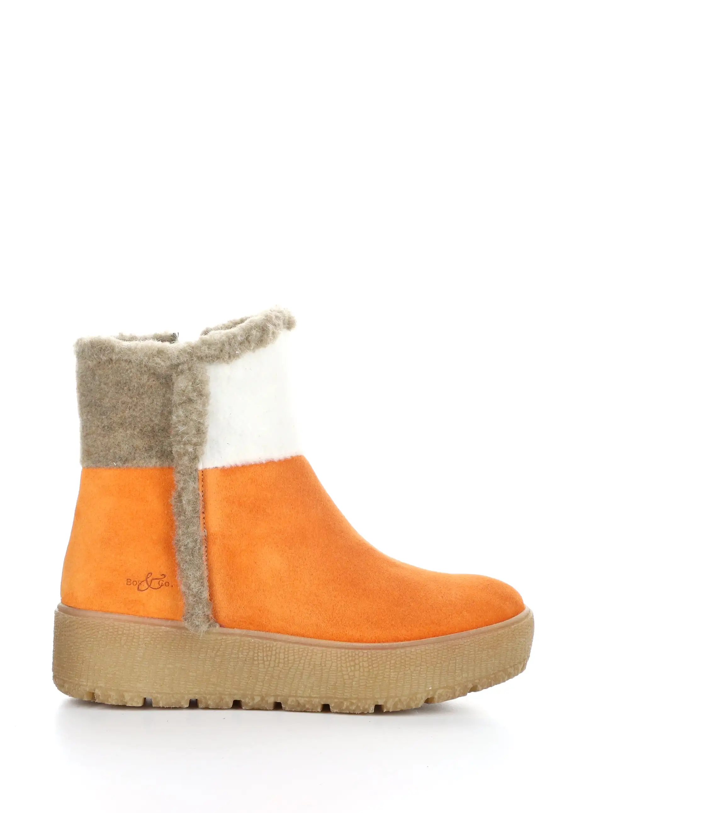 INTER ORANGE/CREAM/TAUPE Round Toe Boots