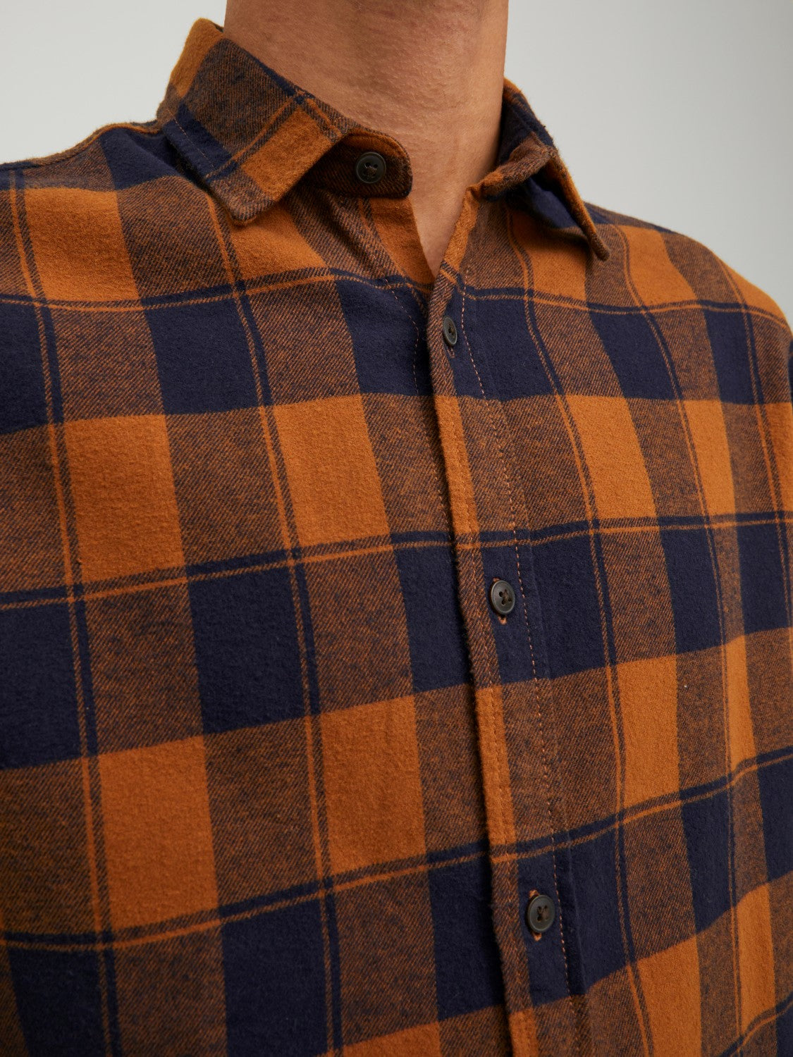 Jack & Jones Mens Shirt 'JJ Plain' Autumn Buffalo Check