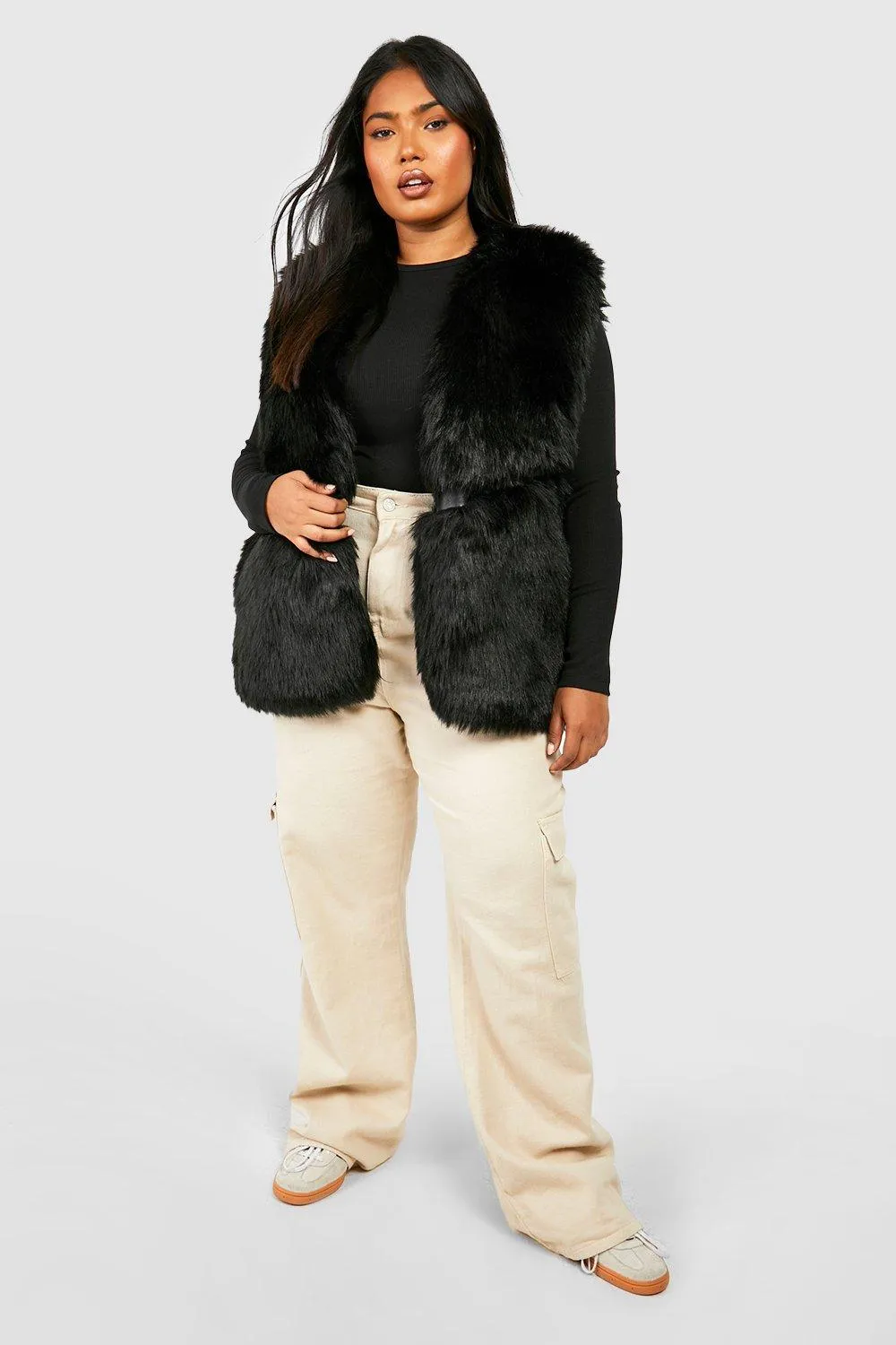 Jackets & Coats | Plus Faux Fur Panelled Gilet | boohoo