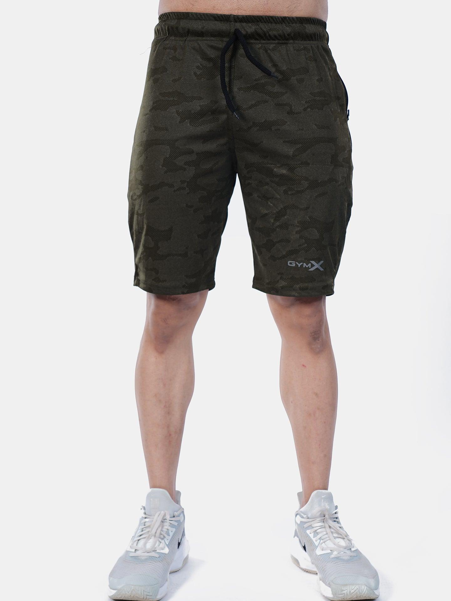 Jacquard Military Green Camo GymX Shorts - Sale