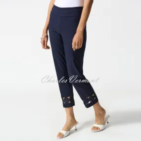 Joseph Ribkoff Cut-Out Hem Trouser - Style 242131 (Midnight Blue)