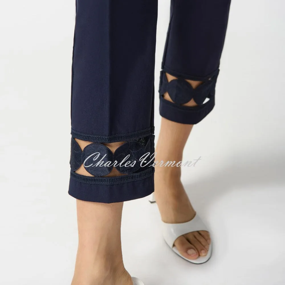 Joseph Ribkoff Cut-Out Hem Trouser - Style 242131 (Midnight Blue)