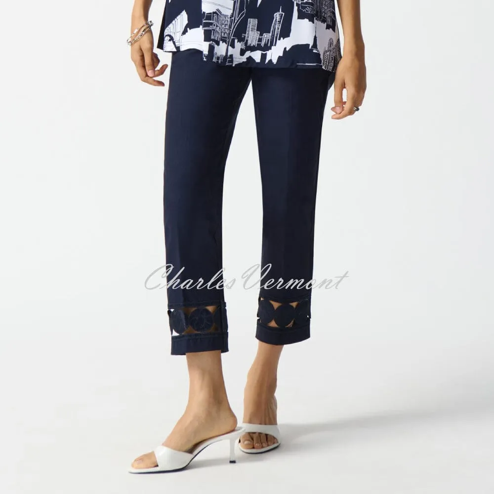 Joseph Ribkoff Cut-Out Hem Trouser - Style 242131 (Midnight Blue)