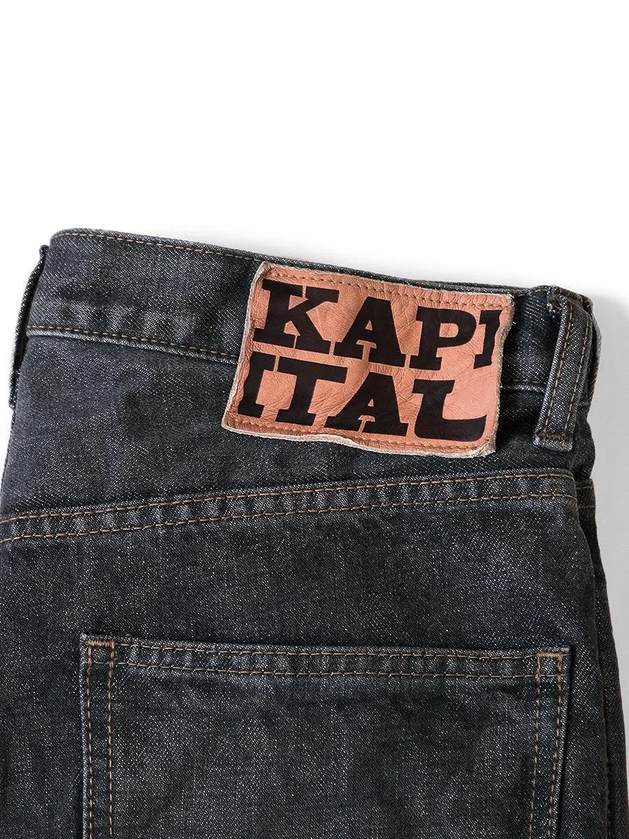 Kapital unisex Pants 14oz black denim 5P OKABELLBO