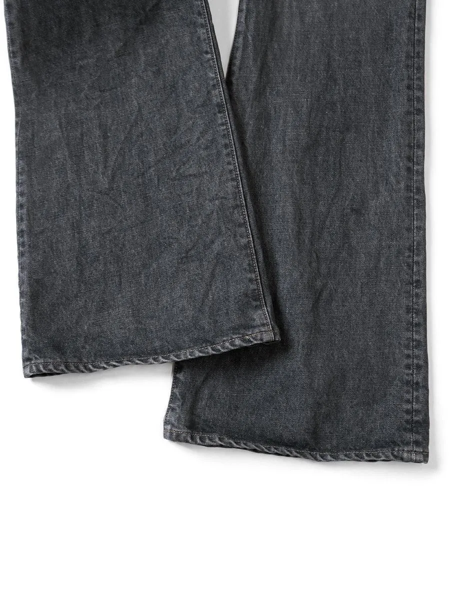 Kapital unisex Pants 14oz black denim 5P OKABELLBO