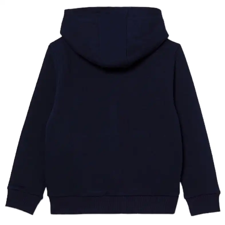 Kids Lacoste Kangaroo Pocket Zip-Up Hoodie (Navy Blue) SJ9723-51