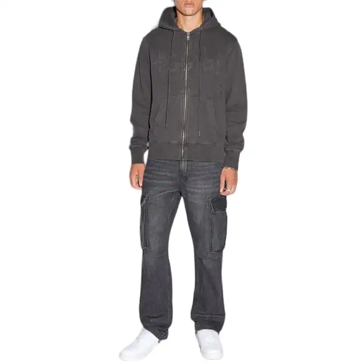 Ksubi Kash Zip Thru Hoodie (Faded Black) MSP24FL001