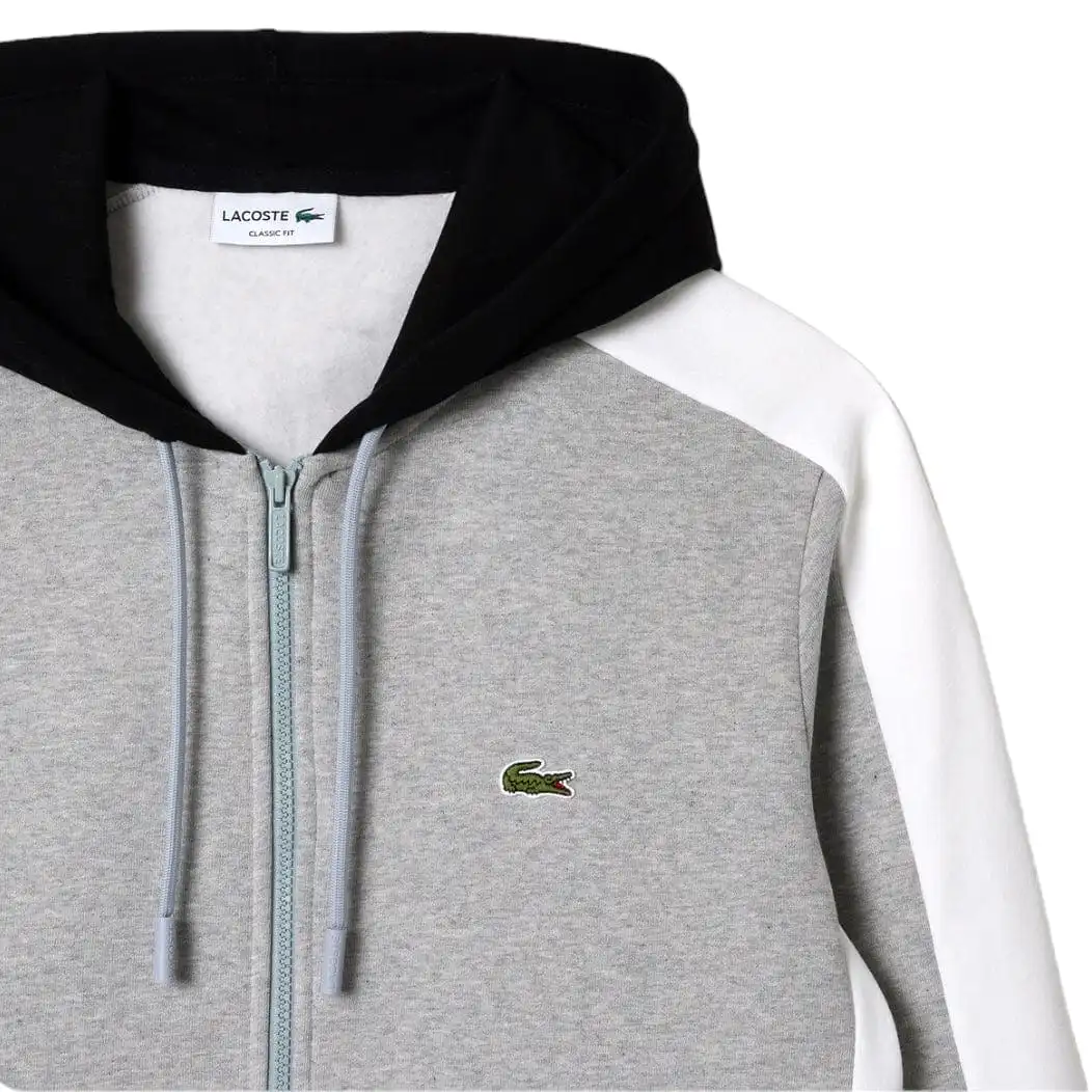 Lacoste Colorblock Hoodie (Grey/Black/White) SH1301-51