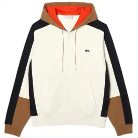 Lacoste Colorblock Hoodie (Off White/Brown/Navy) SH1301-51