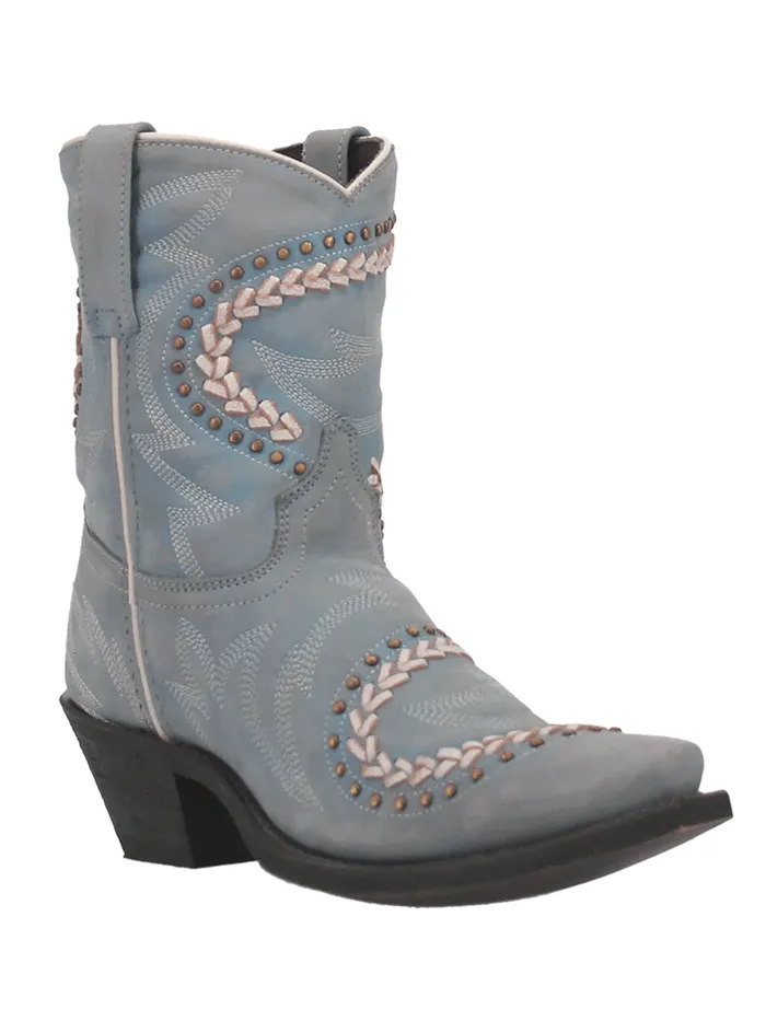 Laredo 52401 Womens Fancy Leather Boot With Studs Sky Blue