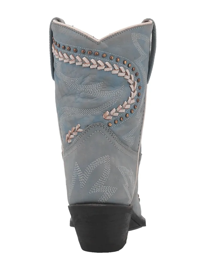 Laredo 52401 Womens Fancy Leather Boot With Studs Sky Blue