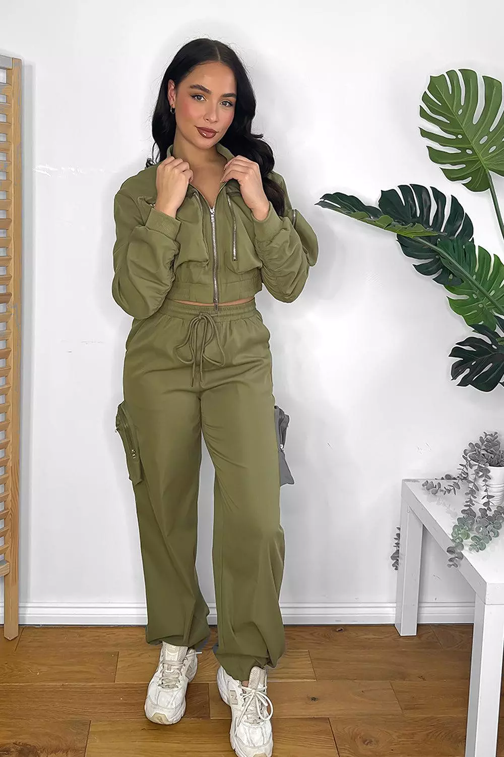 Lightweight Cargo Trousers And Bomber Jacket Set