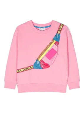 Little Marc Jacobs LS Zip Fanny Pack Print  Sweatshirt