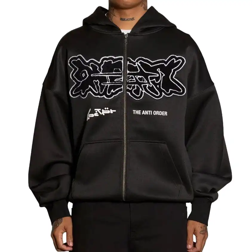 Loiter X The Anti Order Zip Hoodie (Black)