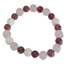 Love Me Stone bracelet Rose Quartz and Rhodonite