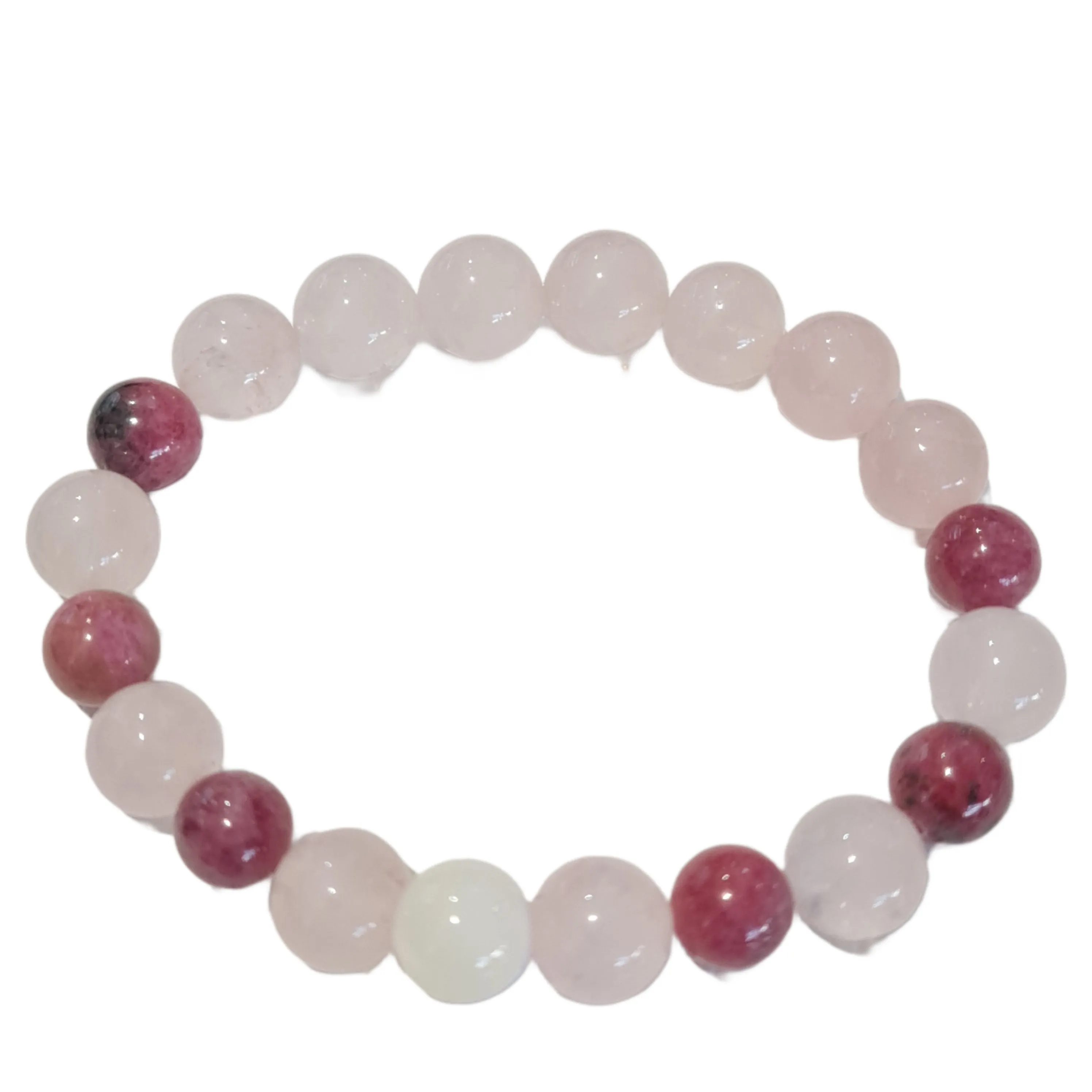 Love Me Stone bracelet Rose Quartz and Rhodonite