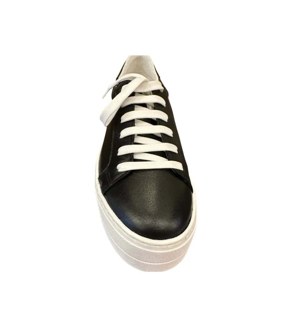 MAYA Black Lace Up Trainer