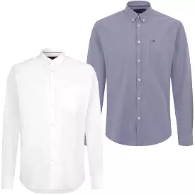 Mens Merc London 'Oval' Long Sleeved Oxford Shirt