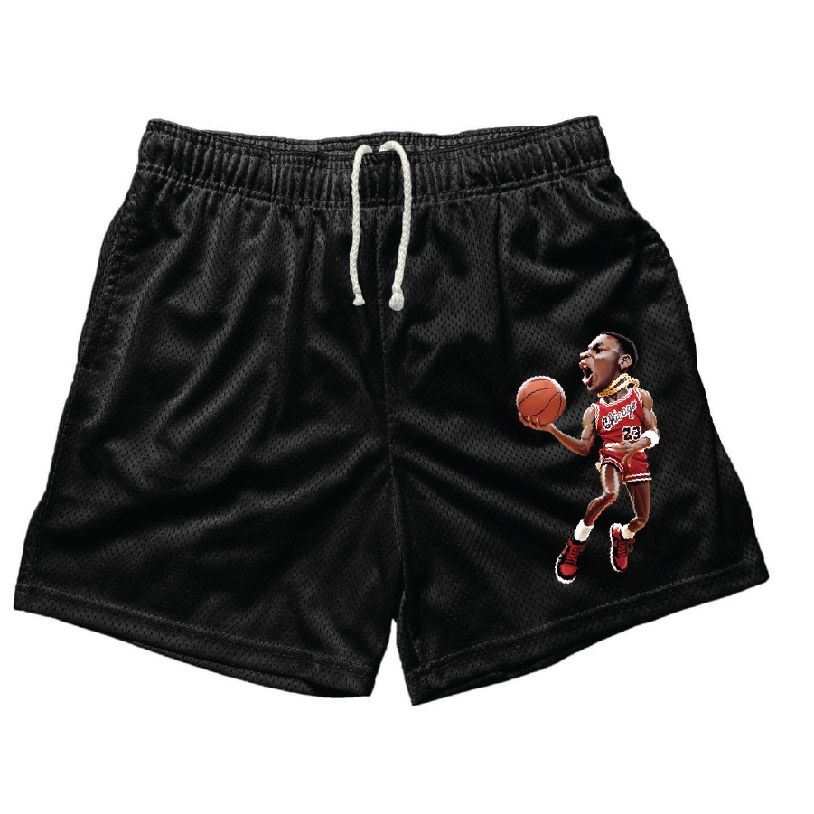 MJ 85 BLACK MESH SHORTS (5 INCH INSEA