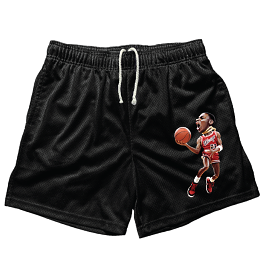 MJ 85 Black Mesh Shorts (5 Inch Inseam)