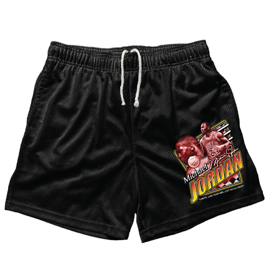 MJ FEARLESS BLACK MESH SHORTS (5 INCH INSEA