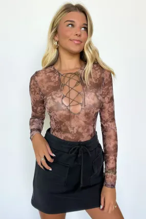 Modern Movement Lace Up Mesh Bodysuit