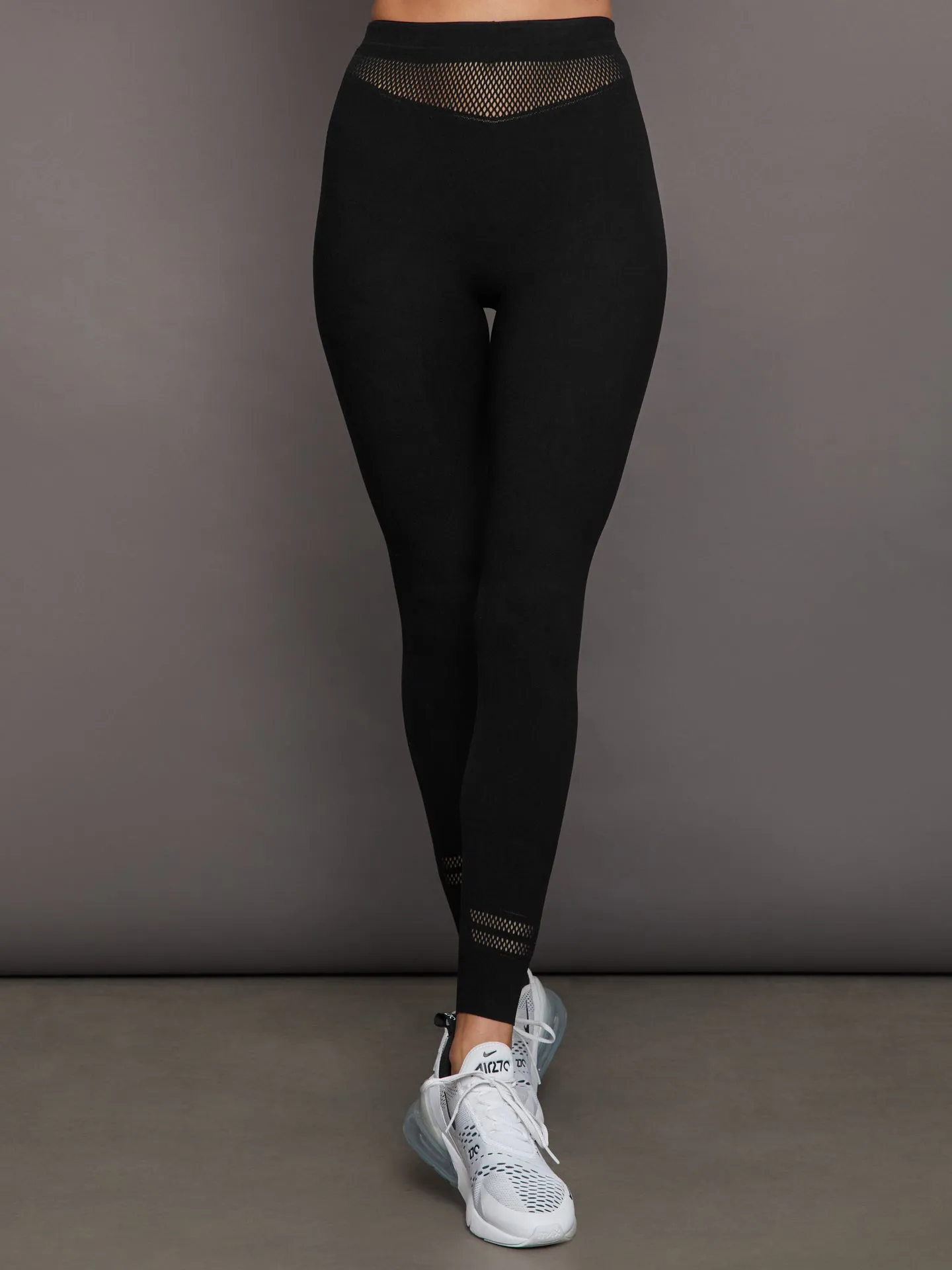 NET LINES LEGGINGS - BLACK