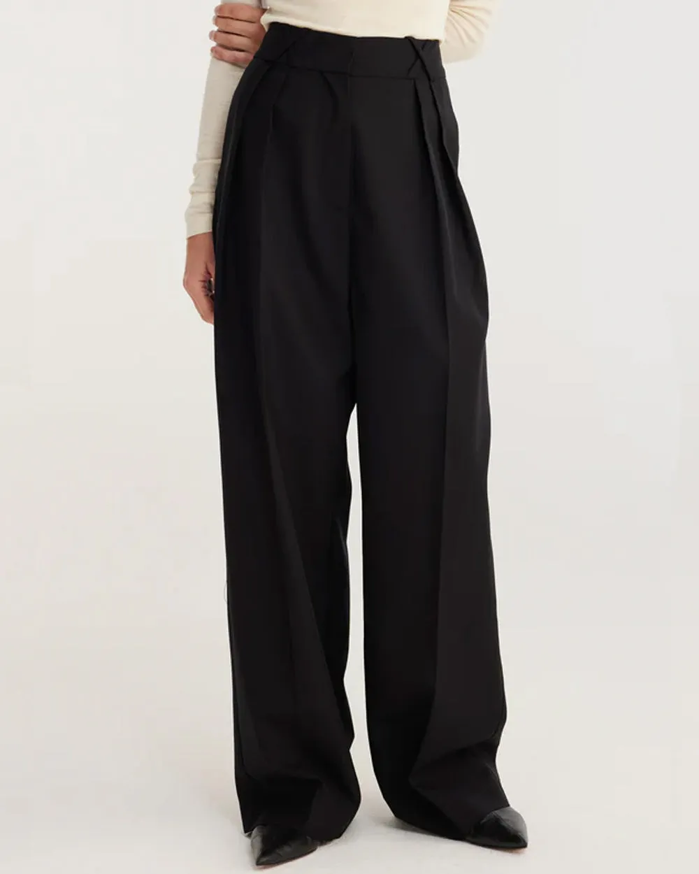 Noir Wide Leg Tailored Trouser