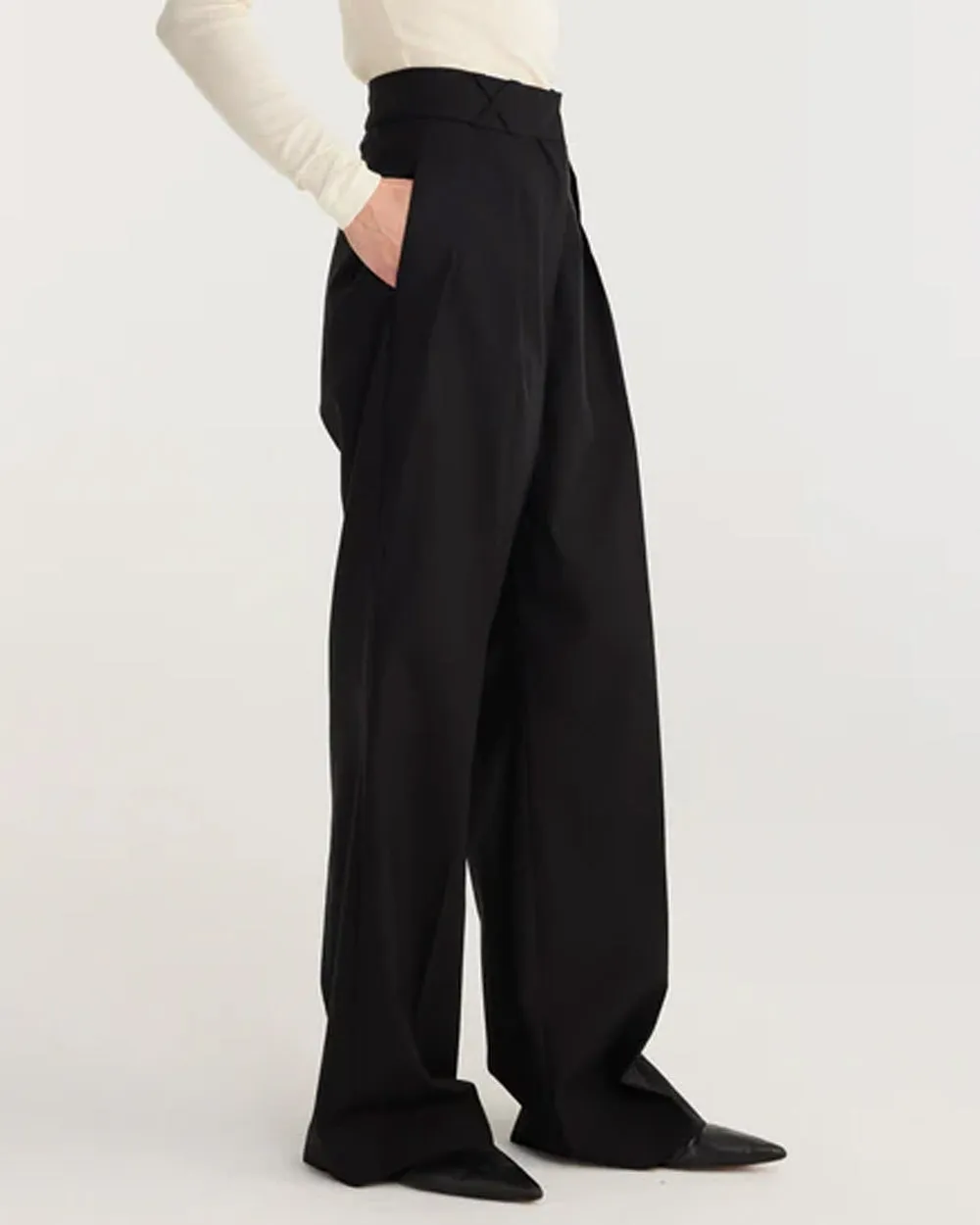 Noir Wide Leg Tailored Trouser