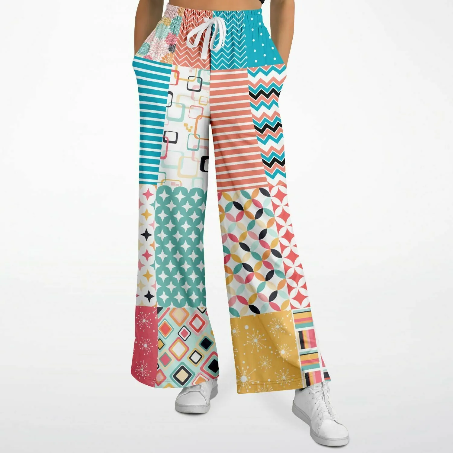 Old Miami SW Retro Geo Eco-Poly Stretchy Phat Bellbottoms