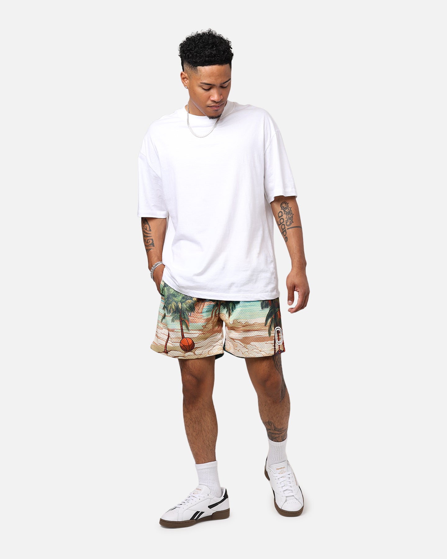 Overtime Paradise Palm Shorts Palm Print