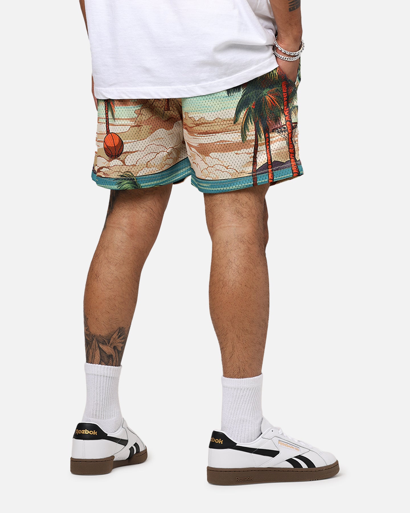 Overtime Paradise Palm Shorts Palm Print