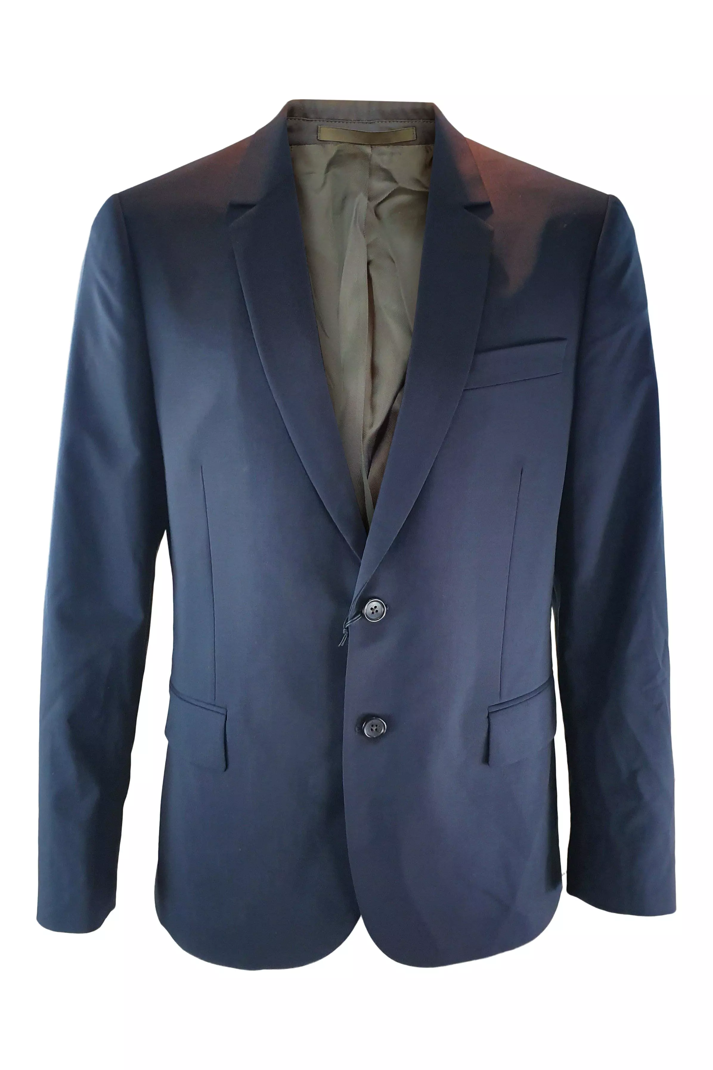 PAUL SMITH Blue Black Wool Blend Single Breasted Blazer Jacket (36:46)