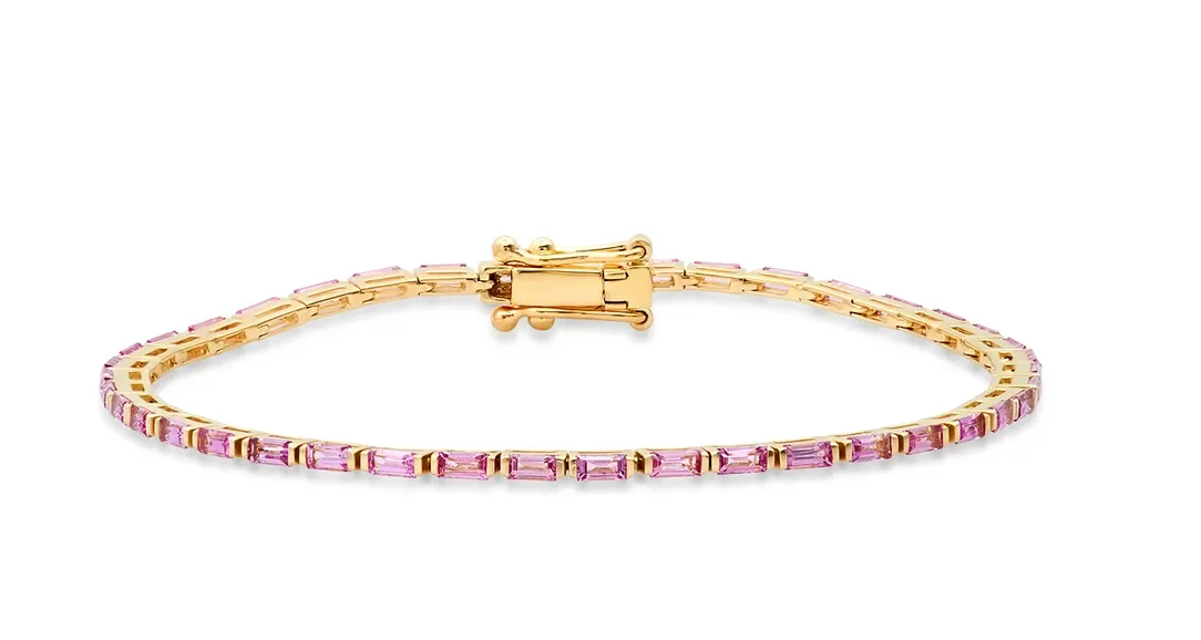 PINK SAPPHIRE BAGUETTE TENNIS BRACELET