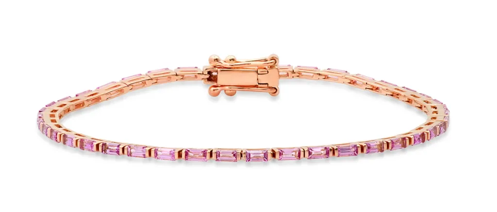 PINK SAPPHIRE BAGUETTE TENNIS BRACELET