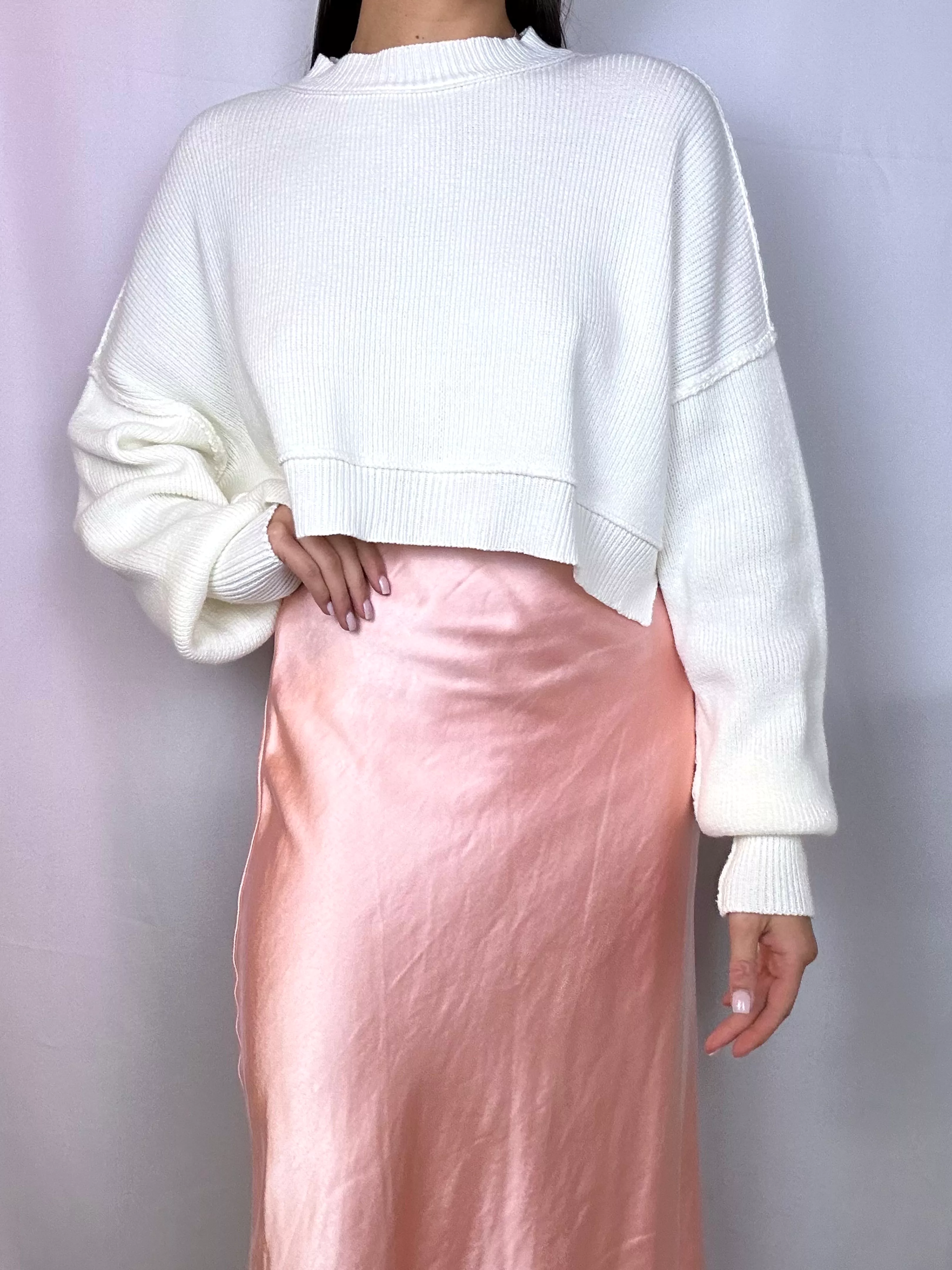 Powder Puff Pink Satin Skirt