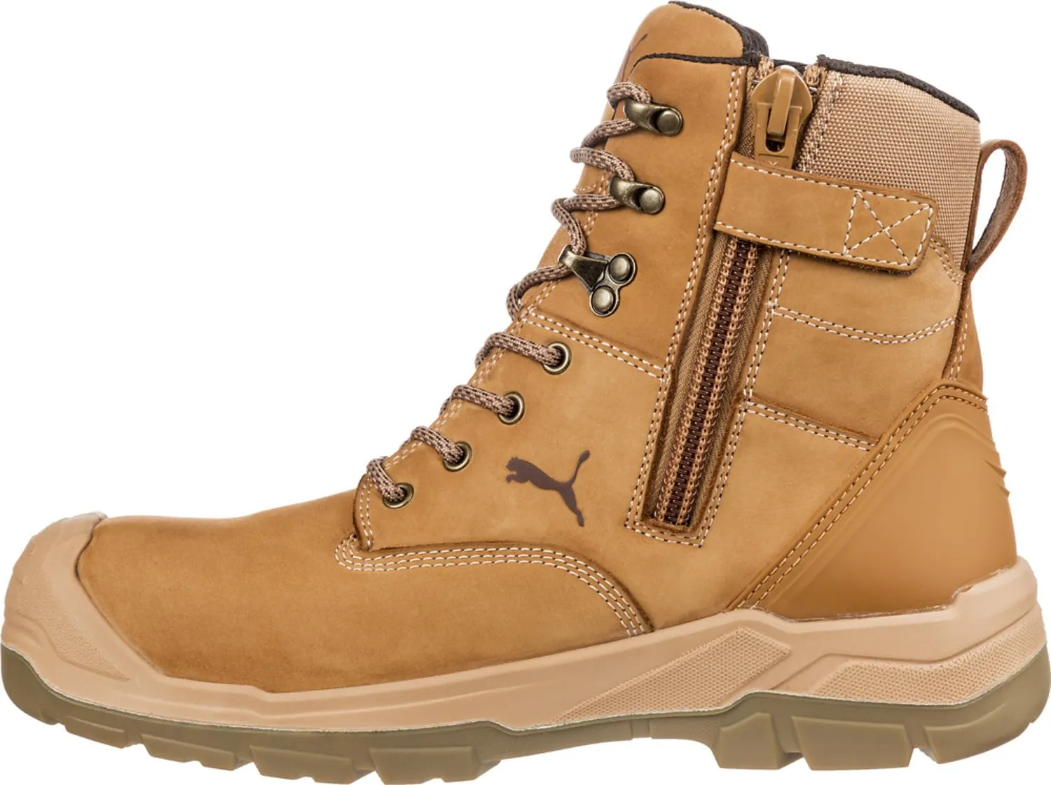 Puma Safety Mens Conquest CTX High EH WP ASTM Wheat Leather Work Boots