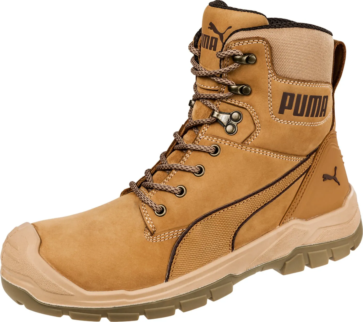 Puma Safety Mens Conquest CTX High EH WP ASTM Wheat Leather Work Boots