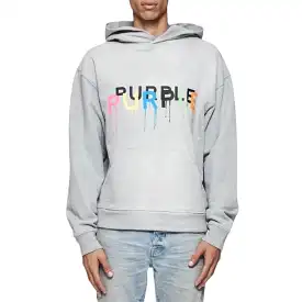 Purple Brand Painted Wordmark Hoodie (Heather Grey) P447-HHGW124