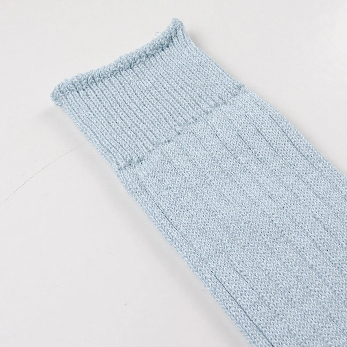 RoToTo - Linen Cotton Rib Socks - Pastel Blue