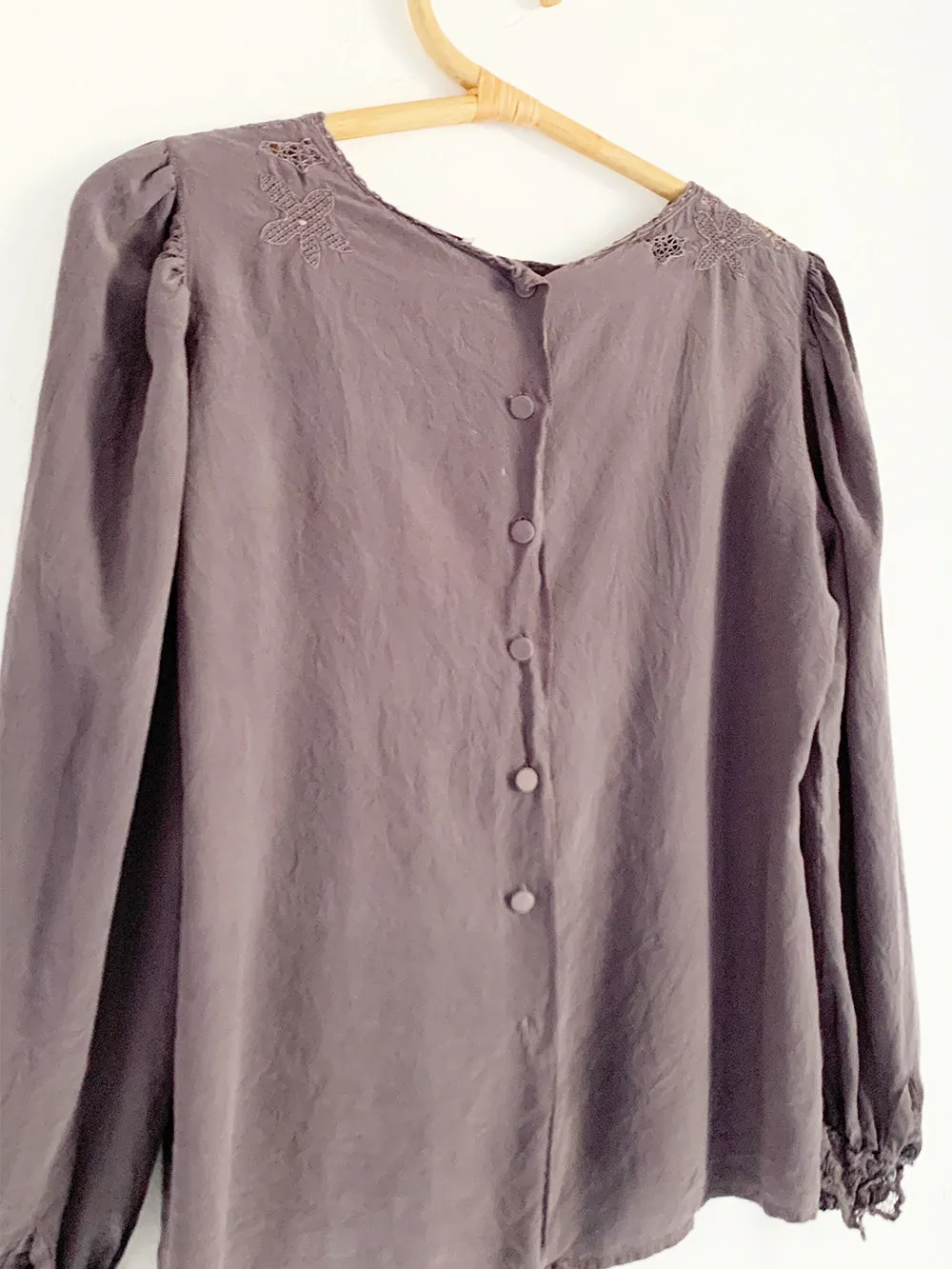 RP Overdyed Silk Embroidered Blouse