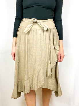 Ruffle Me Wrap Skirt Taupe