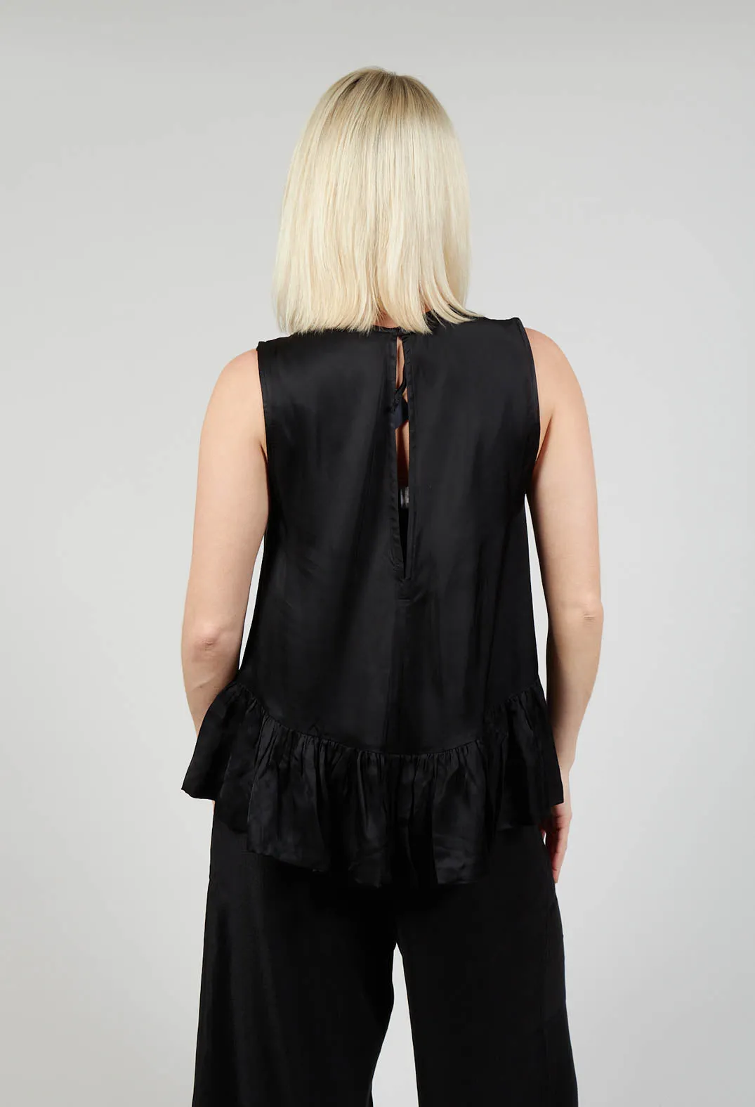 Satin Vest Top in Black