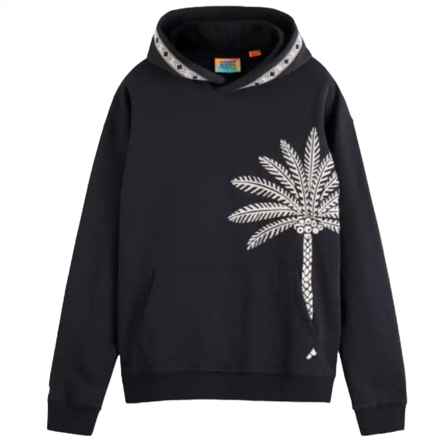 Scotch & Soda Palm Tree Embroidery Hoodie (Black) 175683