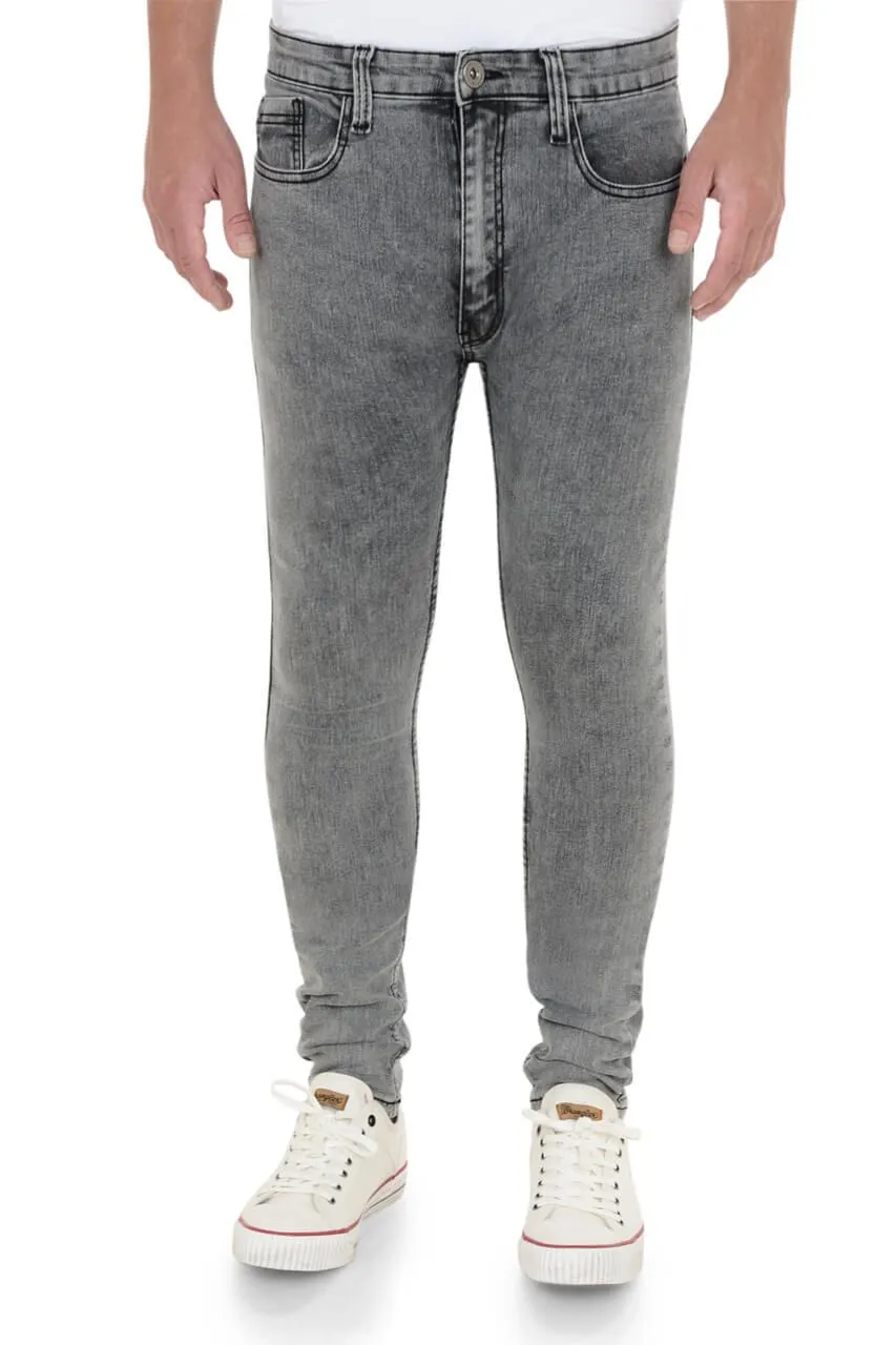 Soul Star Skinny Fit Slim Tapered Denim Jeans Grey