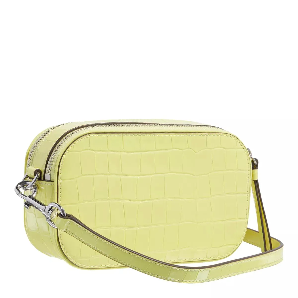 Tory Burch  Miller Croc Embossed Mini Crossbody Bag Neon Lemon