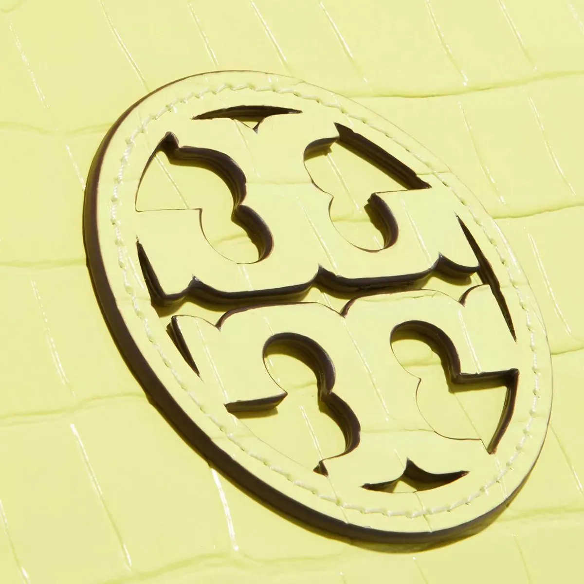 Tory Burch  Miller Croc Embossed Mini Crossbody Bag Neon Lemon