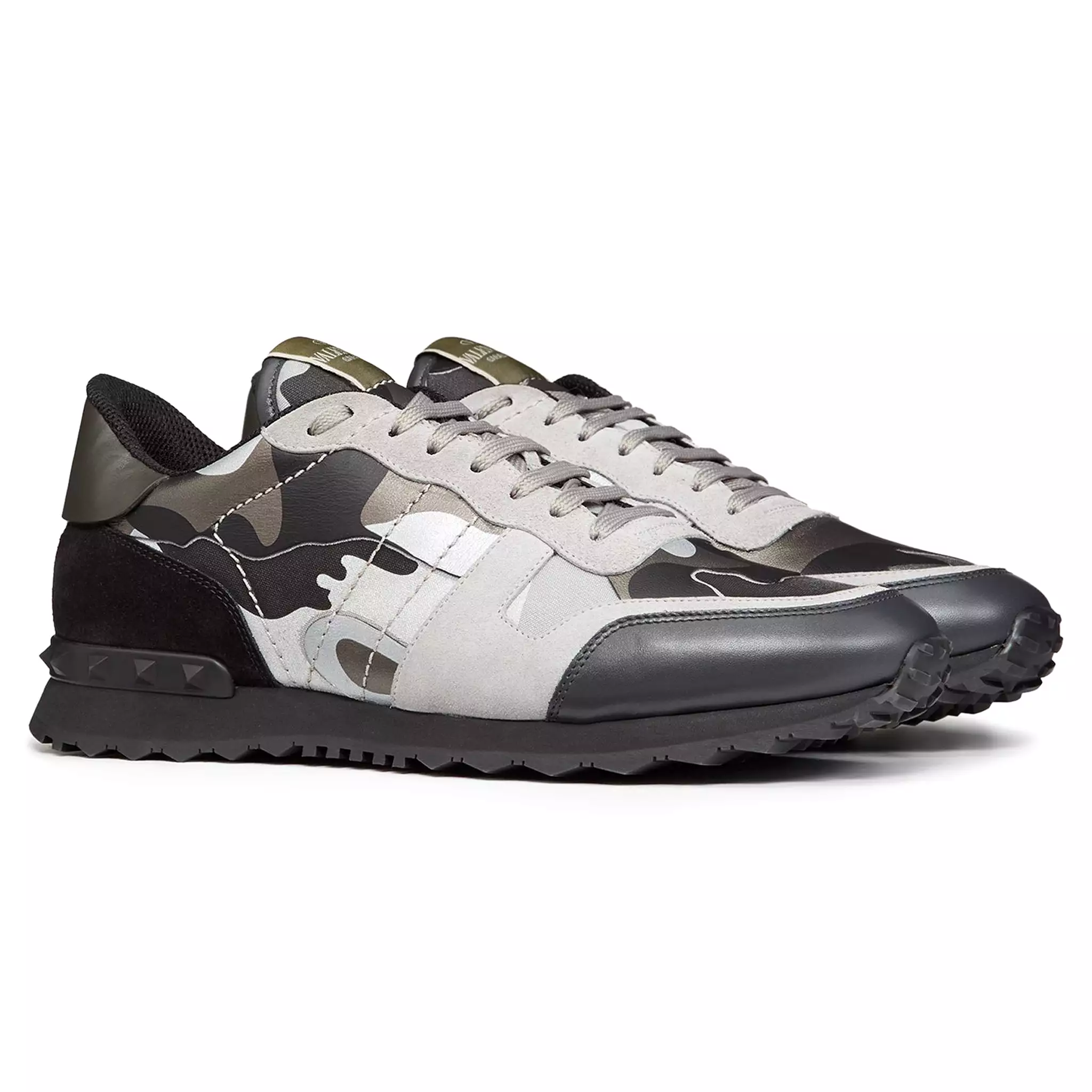 Valentino Grey Black Camouflage Rockrunner Sneaker