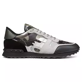 Valentino Grey Black Camouflage Rockrunner Sneaker