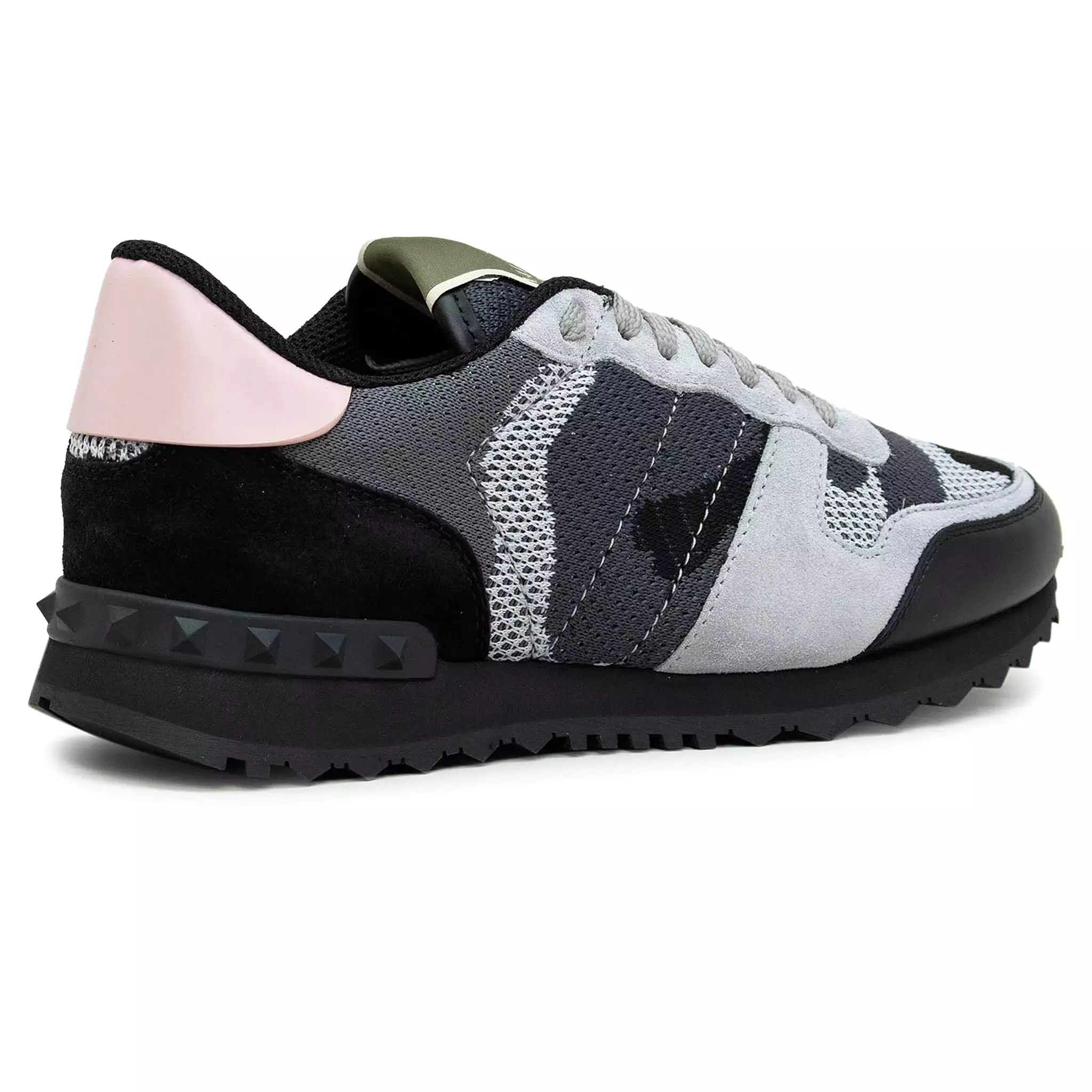 Valentino Rockrunner Camouflage Grey Black Pink Mesh Sneaker (W)